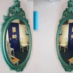 Zrkadlo namaľované zeleným metalickým práškom Green Goddess - Dubu.sk - metalické prášky Frenchic Slovensko