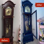 hodiny pred a po maľovaní kriedovou farbou frenchic hornblower - dubu.sk - kvalitné farby na nábytok