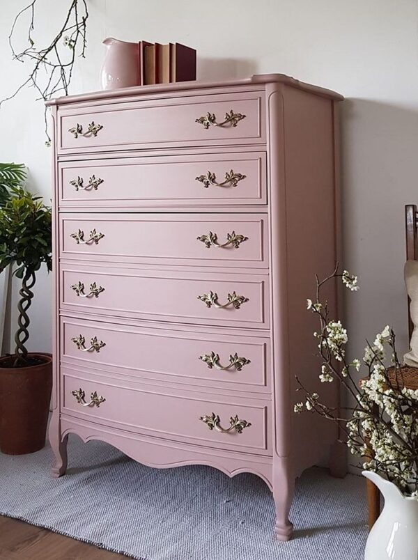 staroružová kriedová farba exteriér na drevo dusky blush