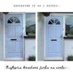 Premaľovanie dverí kriedovou farbou na modrofialovo - Bledomodré dvere od farby Parma Violet