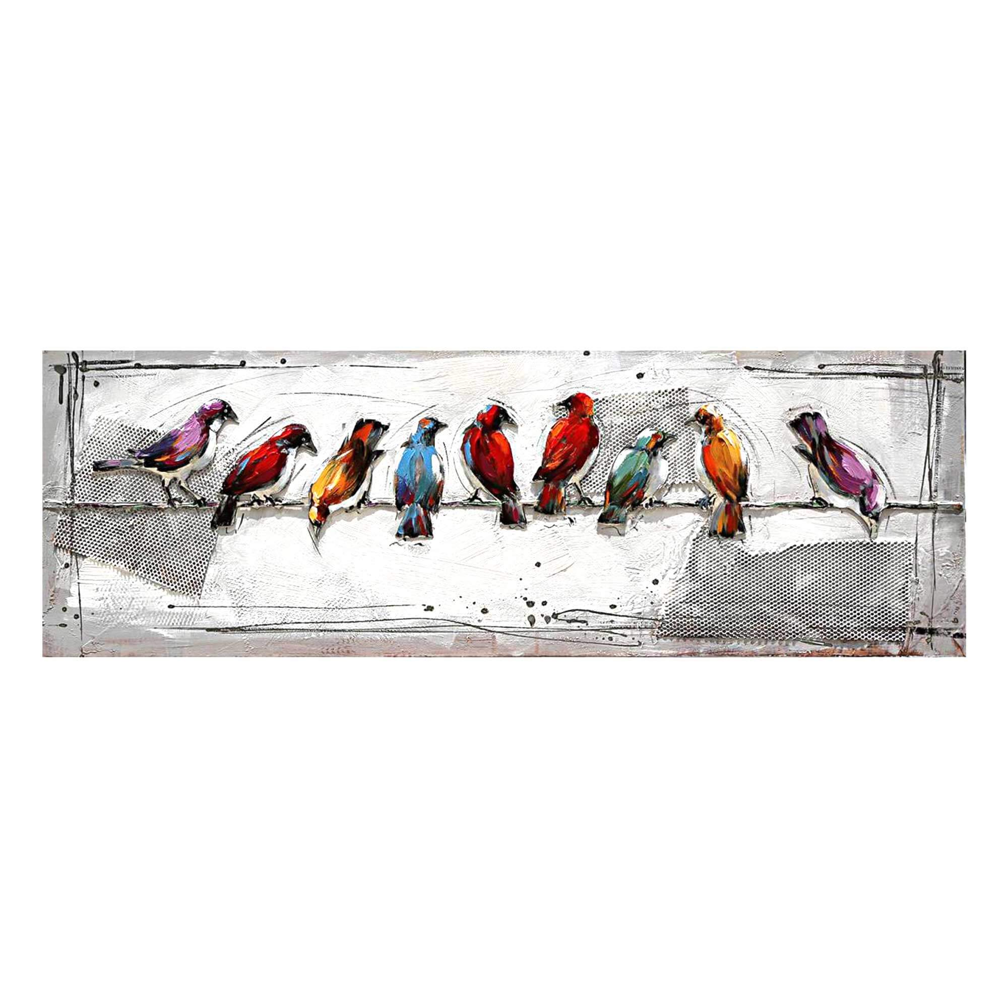Vtáky sediace na drôte maľované na plátno - Dubu.sk - verní kvalite