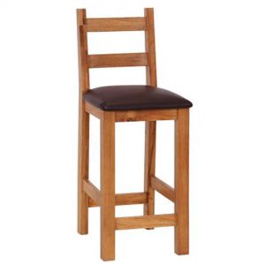 Barová stolička s koženým čalúnením - Dubu.sk - nábytok z masívu