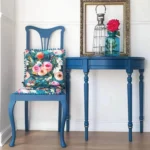 Konzolový stolík a stolička obohatené o kriedovú farbu Steel Teal - Dubu.sk - Frenchic Slovensko