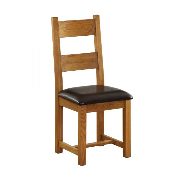 Jedálenská stolička s koženým sedákom - Dubu.sk - nábytok z masívu