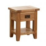 Nočný stolík so zásuvkou a poličkou z dubového dreva - Dubu.sk - nábytok z masívu