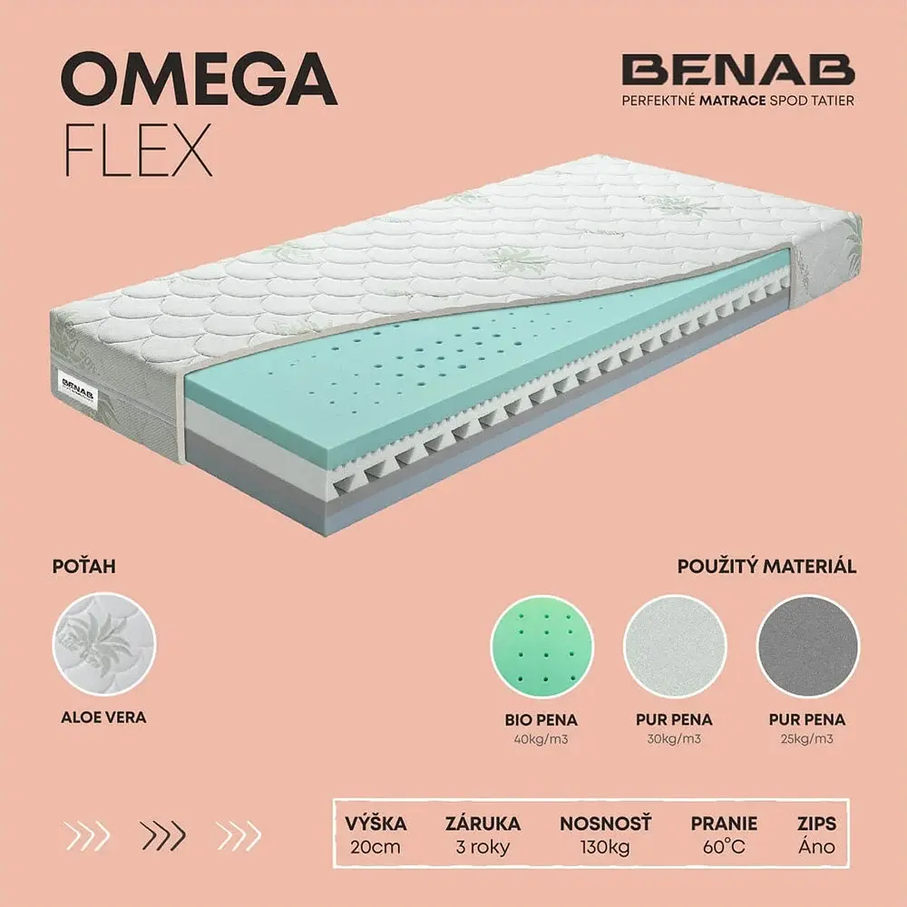Extra pohodlný penový matrac Omega Flex od značky Benab