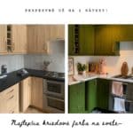 Prerábka kuchyne na zeleno - tmavozelené kuchynské dvierka po prerábke machovou zelenou Frenchic Constance Moss