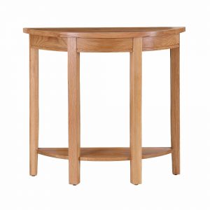 Oválny pultový stolík s poličkou - dubu.sk - konzolové, pultové a toaletné stolíky z masívu