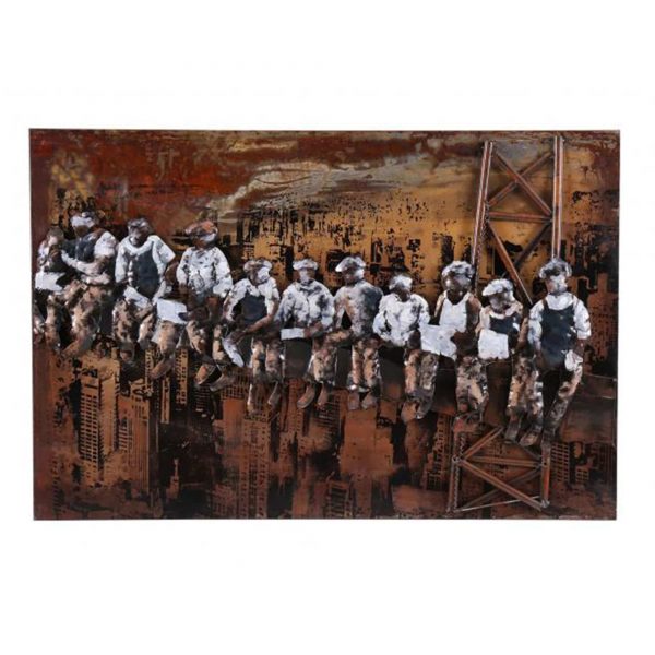 Ručne maľovaný a zváraný obraz robotníkov v Manhattane - Dubu.sk - verní kvalite