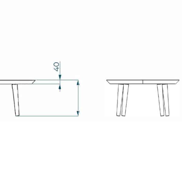 rez - Moderný oválny konferenčný stolík z masívu a s kovovými nohami - dubu.sk - moderný nábytok z masívu