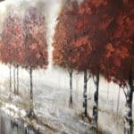 Obraz maľovaný na plátno - Jaseňové stromy z uhla