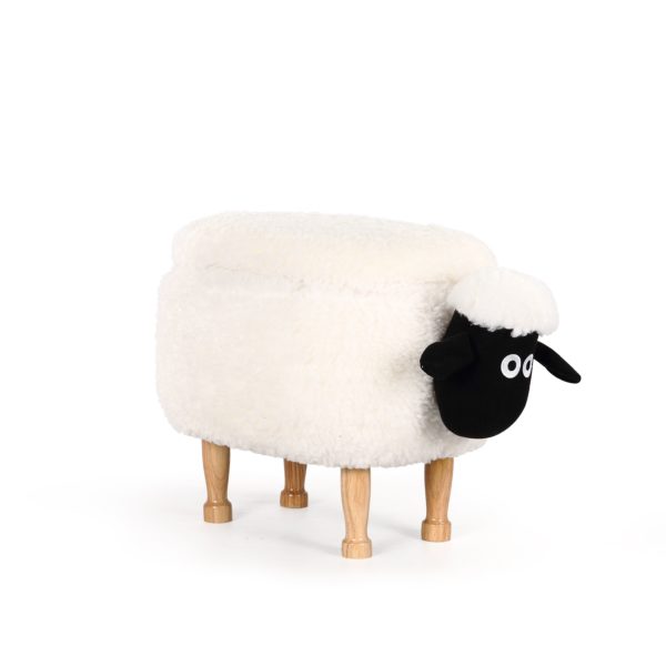 Taburetka v tvare zvieratka - biela ovca
