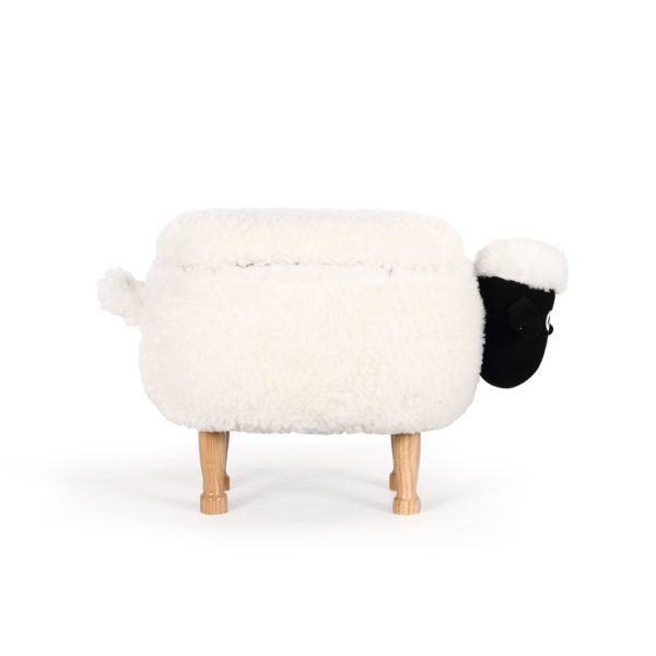 Taburetka v tvare zvieratka - biela ovečka