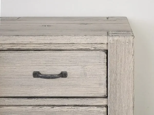 Vidiecky patinovaný drevený písací stôl so 6 zásuvkami - detail