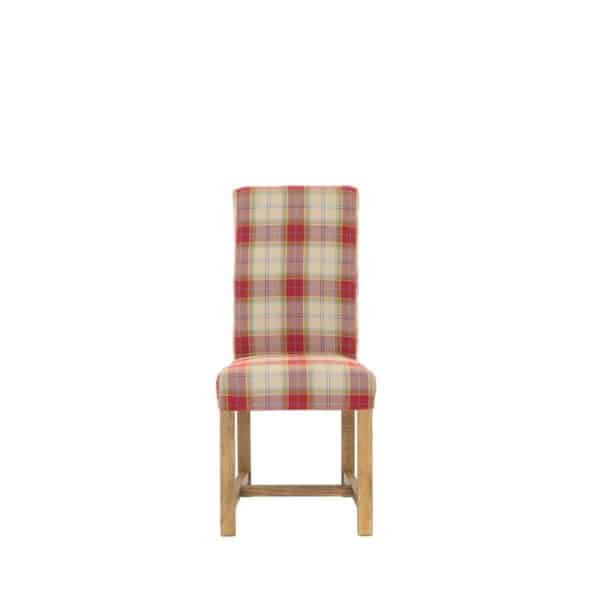 rustikálna stolička s karovnamy potahom
