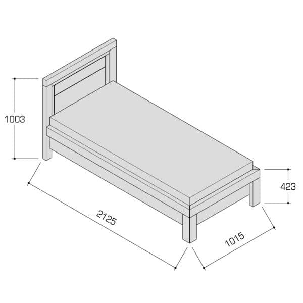 Dubová posteľ 80x200 rozmery