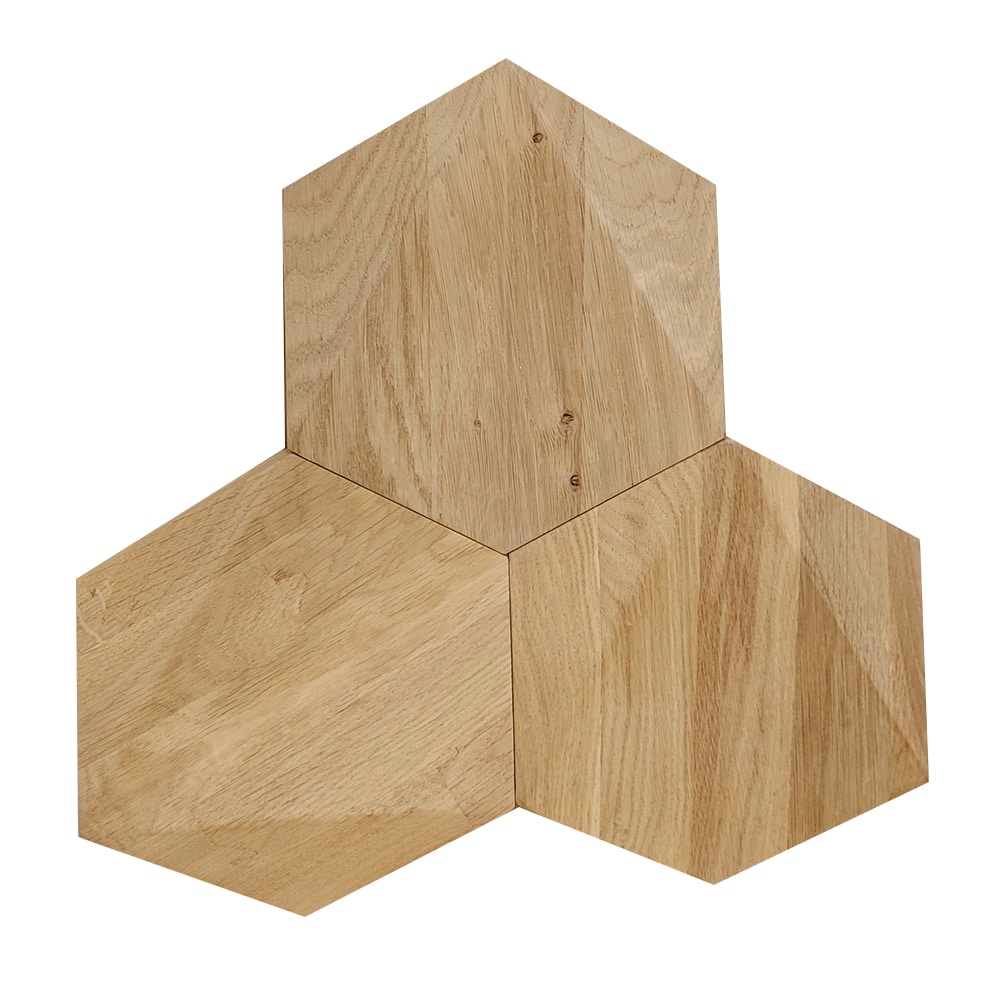 interiérový dreveny obklad z masívu hexagon dub