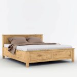 Manželská posteľ z dubového masívu s roštom