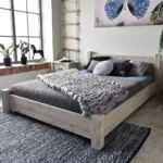 moderná country biela postel 160x200 drevena