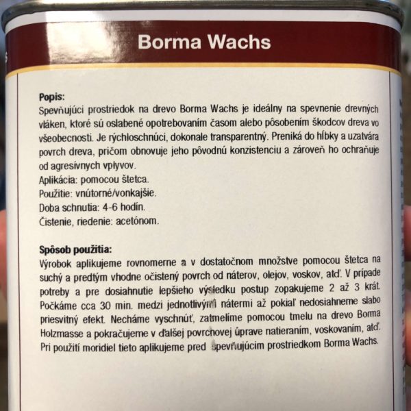 Holzhaerter Borma Wachs návod na použitie