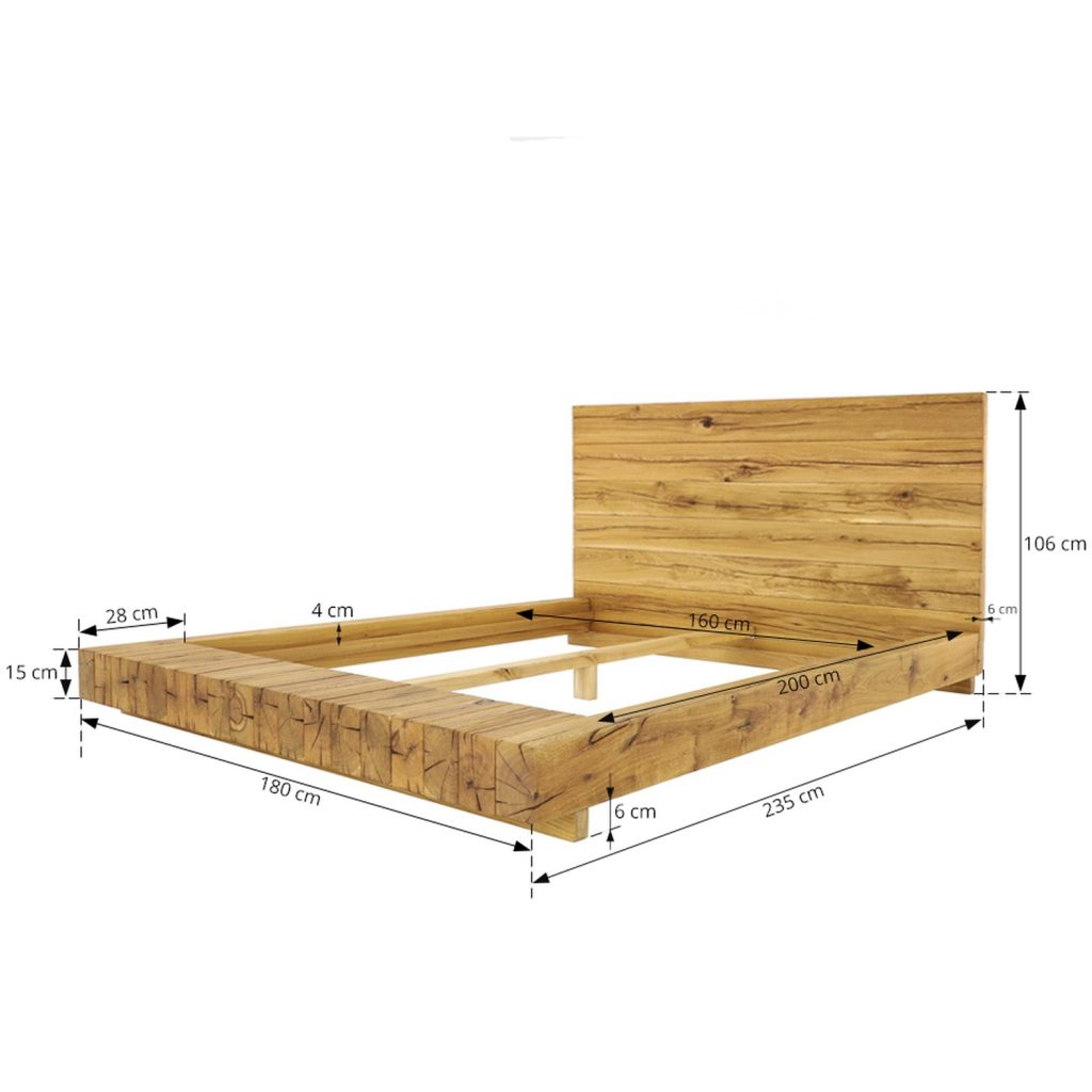 drevena manzelska postel masiv 160x200 rozmery