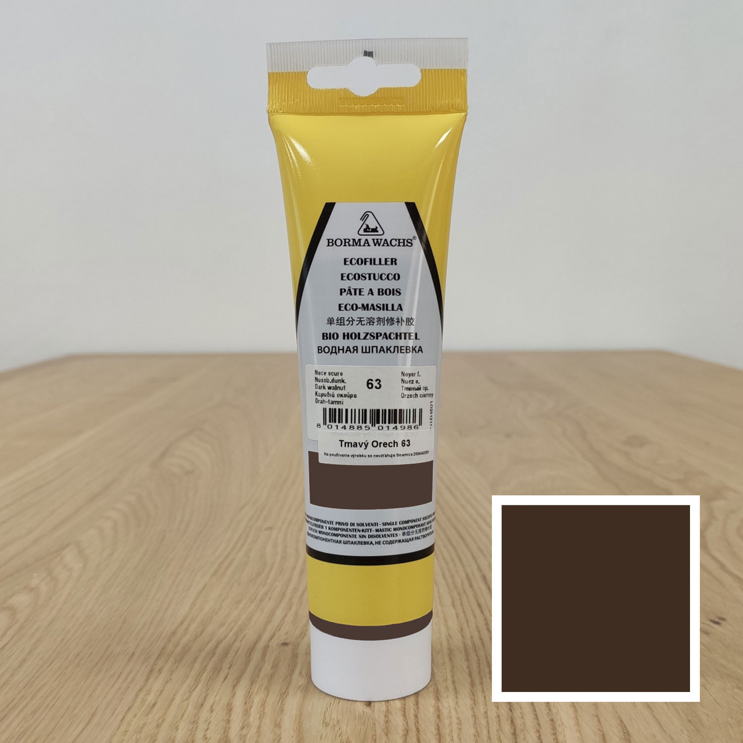 Eko-tmel v tube s pigmentom - tmavý orech Borma Wachs Ecofiller