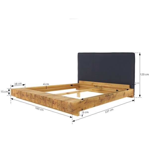 masívna postel z trámov 180x200 rozmery