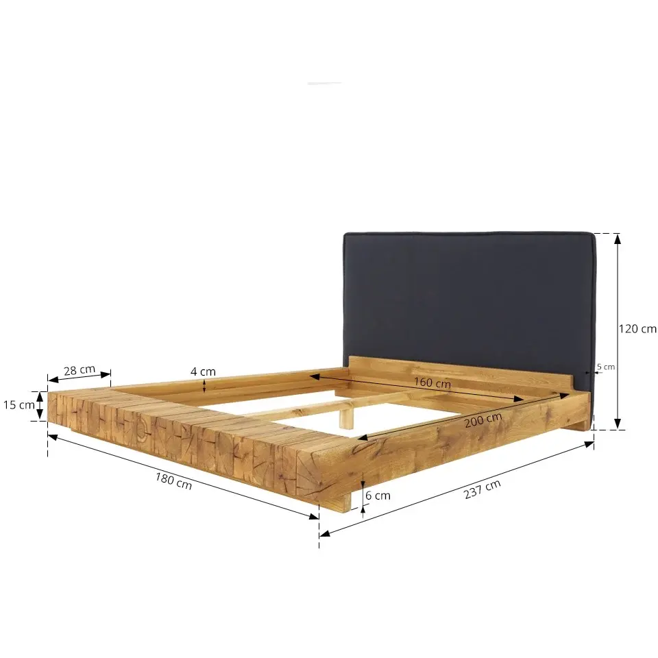 rozmery 160x200 masiv dub postel manzelska