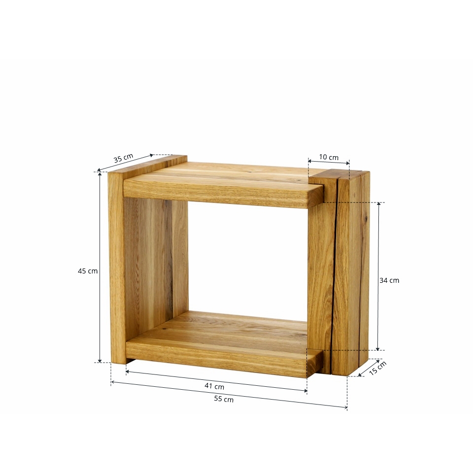 Moderný dubový nočný stolík v ráme - rozmery