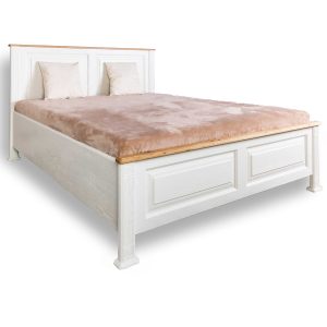 Biela drevená postel masiv dub biela dvojložko
