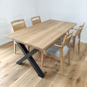 Dubový stôl 160x90 s podnožou v tvare X