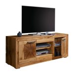 Dubová TV skrinka s 2 dvierkami, 150x46x62 cm