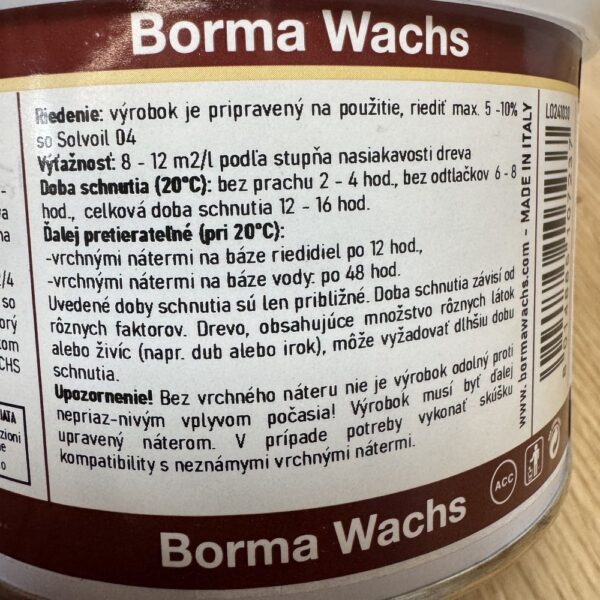 3350 Rinova Borma Wachs riedenie a pripava