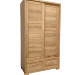 Vysoký šatník s odsuvnými dverami a zásuvkami, 120x60x216 cm