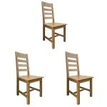 Jedálenské stoličky z masívu - set 3 ks