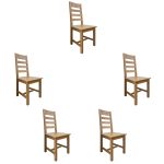Jedálenské stoličky z masívu - set 5 ks