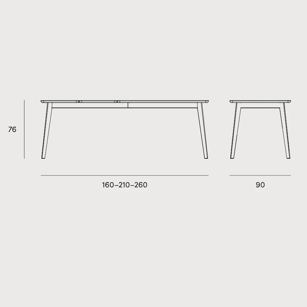 Moderný rozkladací stôl do jedálne 160-260 cm